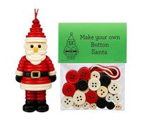 DIY Button Christmas Ornaments Kits, Handmade Button Ornament Making Kit, Fun Buttons Santa Christmas Tree Ornament Kits for All Ages, DIY Craft C-hristmas Tree Hanging Decorations Making Set