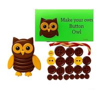 DIY Button Cow Craft Kit Christmas Hanging Ornament Set, Multicolor Animal Theme Buttons for Tree Decoration & Holiday Crafts, Unique Keepsake Gifts Idea for Seasonal Home Decor(owls)