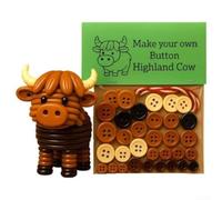 DIY Button Cow Craft Kit Christmas Hanging Ornament Set, Multicolor Animal Theme Buttons for Tree Decoration & Holiday Crafts, Unique Keepsake Gifts Idea for Seasonal Home Decor(cattle)