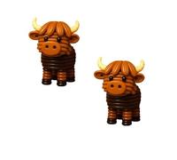 DIY Button Highland Cow Craft Kit, 3D Highland Cow Button Decor, Cute Animal Highlands Cows Ornaments Buttons Making Kits, Christmas Window Ornaments For Courtyard Patio Garden Parties