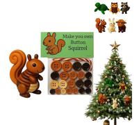 DIY Button Highland Cow Craft Kit,DIY Christmas Button Highland Cow Ornament Making Set,Animal Theme Buttons Christmas Tree Ornament Kit with Turtle Owl Rabbit,Gift for Lovers Friends