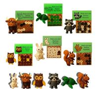 DIY Button Highland Cow Craft Kit,Fun Xmas Buttons for Crafts, Animal Theme Fun Christmas Button,Christmas Tree Ornament Kit,Christmass Tree Hanging Decorations,DIY Holiday Craft Kits (Set of 6)