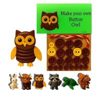 DIY Button Highland Cow Craft Kit,Fun Xmas Buttons for Crafts, Animal Theme Fun Christmas Button,Christmas Tree Ornament Kit,Christmass Tree Hanging Decorations,DIY Holiday Craft Kits (Owl)