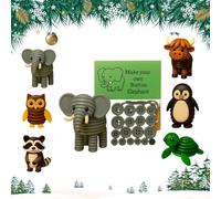 DIY Button Highland Cow Craft Kit, Fun Xmas Buttons for Crafts, Beginner-Friendly DIY Highland Cow Button Ornament Decorations for Holiday Stocking Filler, Xmas Tree Decor (Elephant)