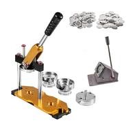 DIY Button Maker Machine with 100pcs Button Parts for Fridge Magnets, Key Chains, Plastic & Iron Badges (44mm/1.7in) - Create Custom Pin Buttons & Badges!