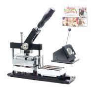 DIY Button Maker Machine with Paper Cutter and 100 Consumables for Custom Fridge Magnets, Team Badges, and Photo Badges