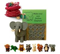 DIY Button Ornament Kits,DIY Button Highland Cow Craft Kit,Beginner-Friendly Buttons Ornament Decor, Funny Animals Three-Dimensional Christmas, Ornament Kits, Gifts (Elephant)