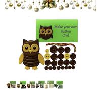DIY Button Owl Craft Kit, DIY Owl Christmas Button Ornament Kits, Cute Animals Buttons Ornament Making Set, Manual Buttons Christmas Tree Decoration Kit, 3D Hangable Pendant Decor