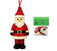 DIY Button Santa Ornament Kit, Make Your Own Button Santa Claus, DIY Craft Buttons Kit Gift for Xmas Tree Hanging Decorations