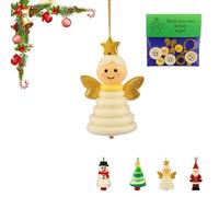 DIY Button Snowman Ornament Kit, Cute Christmas Crafts With Santa Angel, Colorful Buttons Christmas Tree, Snowman Hanging Ornament Kit, Indoor And Outdoor Party Supplies Window(03)