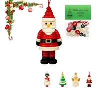 DIY Button Snowman Ornament Kit, Cute Christmas Crafts With Santa Angel, Colorful Buttons Christmas Tree, Snowman Hanging Ornament Kit, Indoor And Outdoor Party Supplies Window(02)