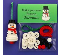 DIY Button Snowman Ornament Kit, DIY Christmas Button Ornament Craft Kit - Make Your Own Snowman/Santa/Angel/Christmas Tree Decorations,Holiday Tree Hanging Crafts for Family Activity(SnowmanA)