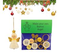 DIY Button Snowman Ornament Kit, DIY Christmas Button Ornament Craft Kit,Make Your Own Tree Decorations,DIY Holiday Party Home Decorations for Craft Enthusiasts (Angel)