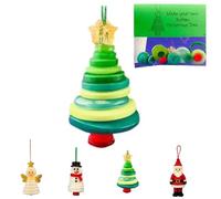 DIY Button Snowman Ornament Kit, Fun Christmas Button Ornament Making Set with Santa Angel, Hanging Ornament for Holiday Stocking Filler Gift Decor, Home Window Classrooms Ornaments (Christmas Tree)