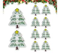 DIY Buttons - 10 Pieces Tree Shaped Decoration, 2D Acrylic Christmas Buttons for Crafts | For Decorating Adults Clothes Accessories