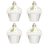 DIY Cake Decoration with 4Pcs Christmas Tree Ornaments Fun and Festive (Silver)