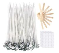 DIY Candle Making Kit with Wick Wax Crafting Supplies Set Ideal for Home Projects Hobbies Tealight Holders (White, 15x2cm)