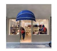 DIY Canvas Awning,Collapsible Hemispherical Dome Door Canopy,Canvas Dome Awning Retractable Awning with Galvanized Foldable Frame Uv Resistant,Customi