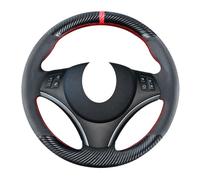 DIY Carbon Fiber Steering Wheel Covers for 1 Series E81 E82 E87 E88 2008-2012/3 E90 E91 E92 E93 2006-2011 / E84 X1 SUV 2013-2015 15 inches Leather Interior Accessories Protect the steering wheel