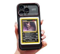 DIY Card/Photo Display Phone Case for iPhone | TCG/Picture Display Top Loaders & Sleeves | Compatible Pokemon Cards, Sports, One Piece, Magic, Magsafe (Up Side, Black, iPhone 15)