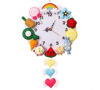 DIY Cartoon Animal Wall Clock Non-Woven Handmade Educational Time Learning Hanging Clock For Kids Room Nursery 40x32cm(B)