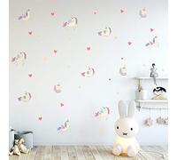 DIY Cartoon Decor Wall Stickers Unicorn Multicolor Nordic Style Children's Room Bedroom Glass Nursery Background Layout Home Decoration Stickers A5（5.8x8.2inch） x 12sheets(Cartoon Unicorn 115)…