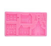 DIY Castle House Christmas Tree Silicone Mold Cake Chocolate Decorative Clay Mould Kitchen Baking Supplies(#1)