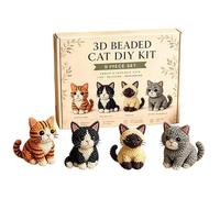 DIY Cat Beading Kit, Tiny DIY Animal Beading Kit, Cute Cat Beaded Craft Set with Instructions, 3D Animal Themed Beadwork Kits for Beginners