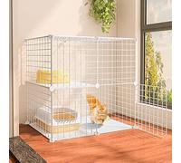 DIY Cat Cage Indoor Pet Home Large Animal House Detachable Playpen for Kitten Puppy Bunny Exercise,Indoor cat house that can place a toilet (Size : 75 * 49 * 73CM)