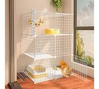 Diy Cat Cage Indoor Pet Home Large Animal House Detachable Playpen For Kitten Puppy Bunny Exercise,Indoor Cat House That Can Place A Toilet,111 * 49 * 109CM