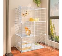 Diy Cat Cage Indoor Pet Home Large Animal House Detachable Playpen For Kitten Puppy Bunny Exercise,Indoor Cat House That Can Place A Toilet,75 * 49 * 109CM