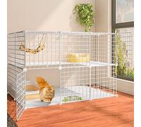 DIY Cat Cage Indoor Pet Home Large Animal House Detachable Playpen for Kitten Puppy Bunny Exercise,Indoor cat house that can place a toilet (Size : 111 * 95 * 75CM)