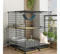 DIY Cat Cage Large Indoor Multi-layer Metal Cat Cage Easy To Assemble, Suitable For Small s, Cats, Puppies, Dog Cages, Small Animals, Balcony Cattery, Cat Carrier, Outdoor Cat Cage