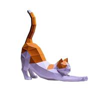 DIY Cat Papercraft kit, Abstract Low Poly Animal DIY kits, Home decor, 3D Paper Art,Dark Color,Low Poly Wall Decor,All Accessories Included,DIY Teens Gift
