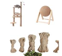DIY Cat Scratcher Rope Twisted Jute Rope Replacement Cat Tree Scratching Toy Cat For Indoor Climbing Frame Binding Rope cat toys(8mm,30m)