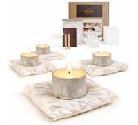 DIY Cement Pillow Candle Holder Kit - Make 4 Modern Tray-Style Sculptural Candle Holders - Fast-Drying Casting Kit for Adults, Home Decor Gift, Housewarming Present, Creative Date Night Craft - Wondel