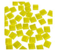 DIY Ceramic Mosaic Glass 50pcs Tiles Handmade Mirror Decorative Ceramic Tile Wall Technology Colored Crystal Decorative Material for DIY Art Craft Decoration(Lemon Yellow)
