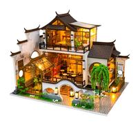 DIY Chinese Style Dollhouse Miniature with Furniture, DIY Wooden Dollhouse Kit, 1:24 Scale Creative Room for Birthday Gift (Chinese-Style house)