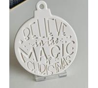 DIY Christmas Baubles Neutral Blank Tree decorations for Painting/Decorating at home Eco Resin Handmade Secret Santa Gift/Stocking Filler (5, Believe In The Magic of Christmas)