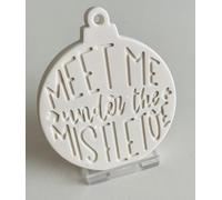 DIY Christmas Baubles Neutral Blank Tree decorations for Painting/Decorating at home Eco Resin Handmade Secret Santa Gift/Stocking Filler (3, Meet Me Under the Mistletoe)