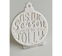 DIY Christmas Baubles Neutral Blank Tree decorations for Painting/Decorating at home Eco Resin Handmade Secret Santa Gift/Stocking Filler (5, Tis the Season to be Jolly)