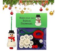 DIY Christmas Button Ornament Craft Kit, DIY Button Snowman Ornament Kit, Fun Holiday Decorations with Christmas Snowman/Santa/Angel,Xmas Tree Hanging Decorations, for Craft Enthusiasts (A)