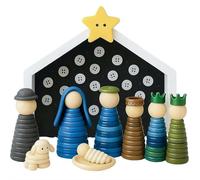 DIY Christmas Button Ornament Kit - Creative DIY Button Nativity Scene Kit for Kids & Adults with Santa, Snowman, Angel Designs, Fun Family Holiday Activity for Tree Decorations & Festive Gifts