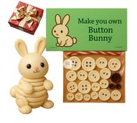 DIY Christmas Button Ornament Kit,Funny Christmas Button C/hristmas Tree Ornament Kit,Beginner-Friendly Animal Art Project,Handmade Festive Gift,Tree Hanging Decor for Holiday Party Gifts (Rabbit)