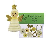 DIY Christmas Button Ornament Making Set, Button Christmas Tree Ornament Kits, Handmade DIY Buttons Angel Craft Kit, Hanging Pendant Decoration, For Windowsills Porch Door