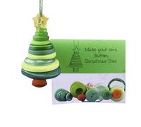 DIY Christmas Button Ornament Making Set, Button Christmas Tree Ornament Kits, Handmade DIY Buttons Green Tree Craft Kit, Hanging Pendant Decoration, For Windowsills Porch Door