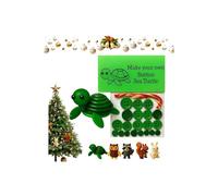 DIY Christmas Button Ornament Making Set,DIY Animal Theme Handmade Stacked Button Ornament,Fun DI Y Craft Buttons Kit with Turtle/Owl/Rabbit,Beginner-Friendly Buttons Christmas Tree Ornaments Decor