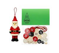 DIY Christmas Buttons, Fun Christmas Ornament for Tree Hanging Decorations, DIY Craft Buttons Kit with Christmas Snowman/Santa/Angel, Xmas Holiday Decor Presents (Red)