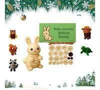 DIY Christmas Buttons Ornaments Kits,Christmas Buttons Craft Ornament Making Kit,Animal Theme Hanging Decoration,Gift for Craft Lover,Fun Holiday Decorations for All Ages (Rabbit)