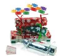 DIY Christmas Crackers Gift Boxes with Hat/Joke,30P Silver Green Red Christmas Party Crackers Bulk No Snap,Make Your Own Cracker Kit for Kid Adult,Family Cracker Fill Your Own Candy Novelty CrackerBox